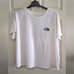 North Face Womens Plus Short Sleeve T Shirt Outdoors Graphic Cream Size 3X